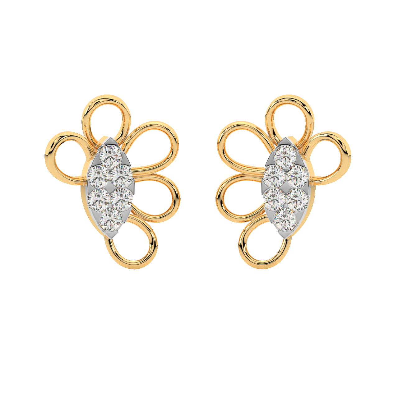 Vivian Round Diamond Stud Earrings